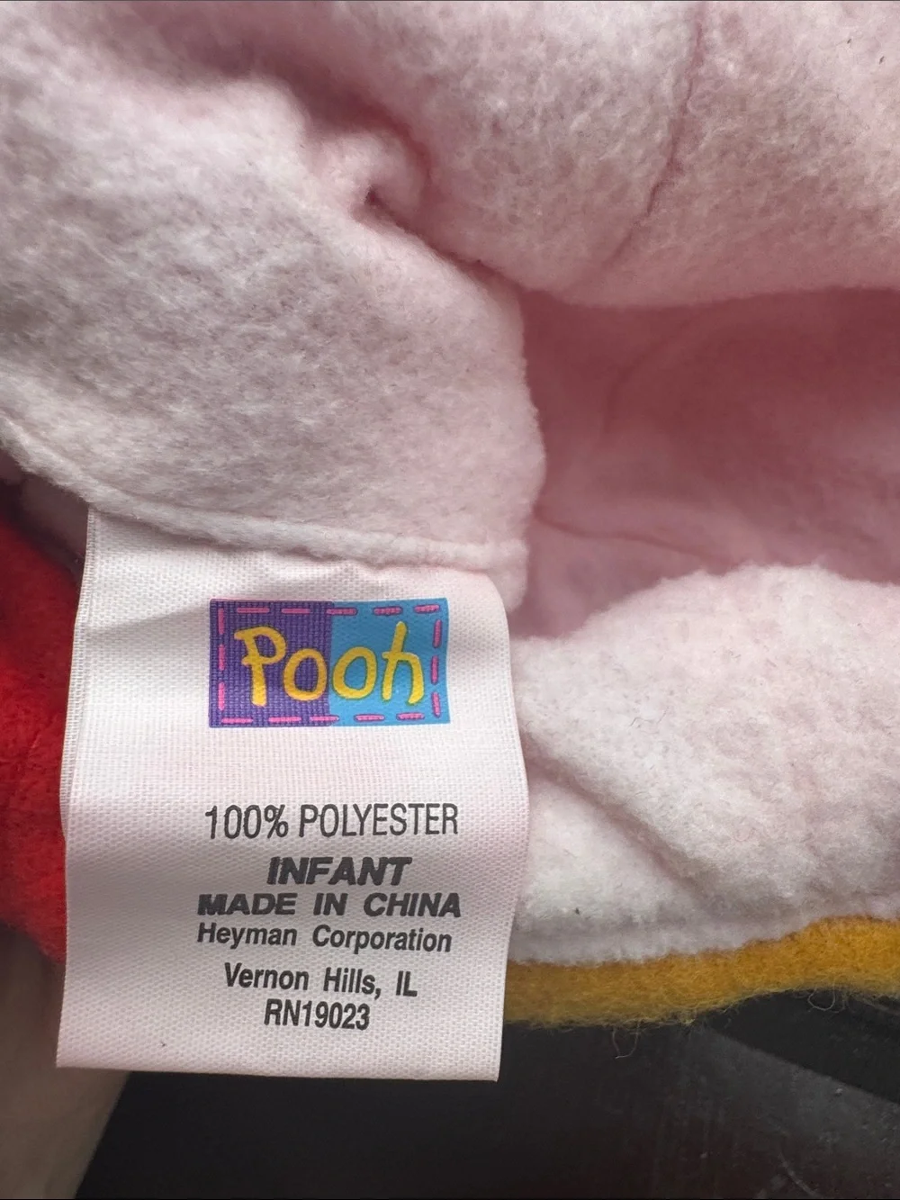 Winnie the Pooh Plush Cap - Red and Golden Yellow